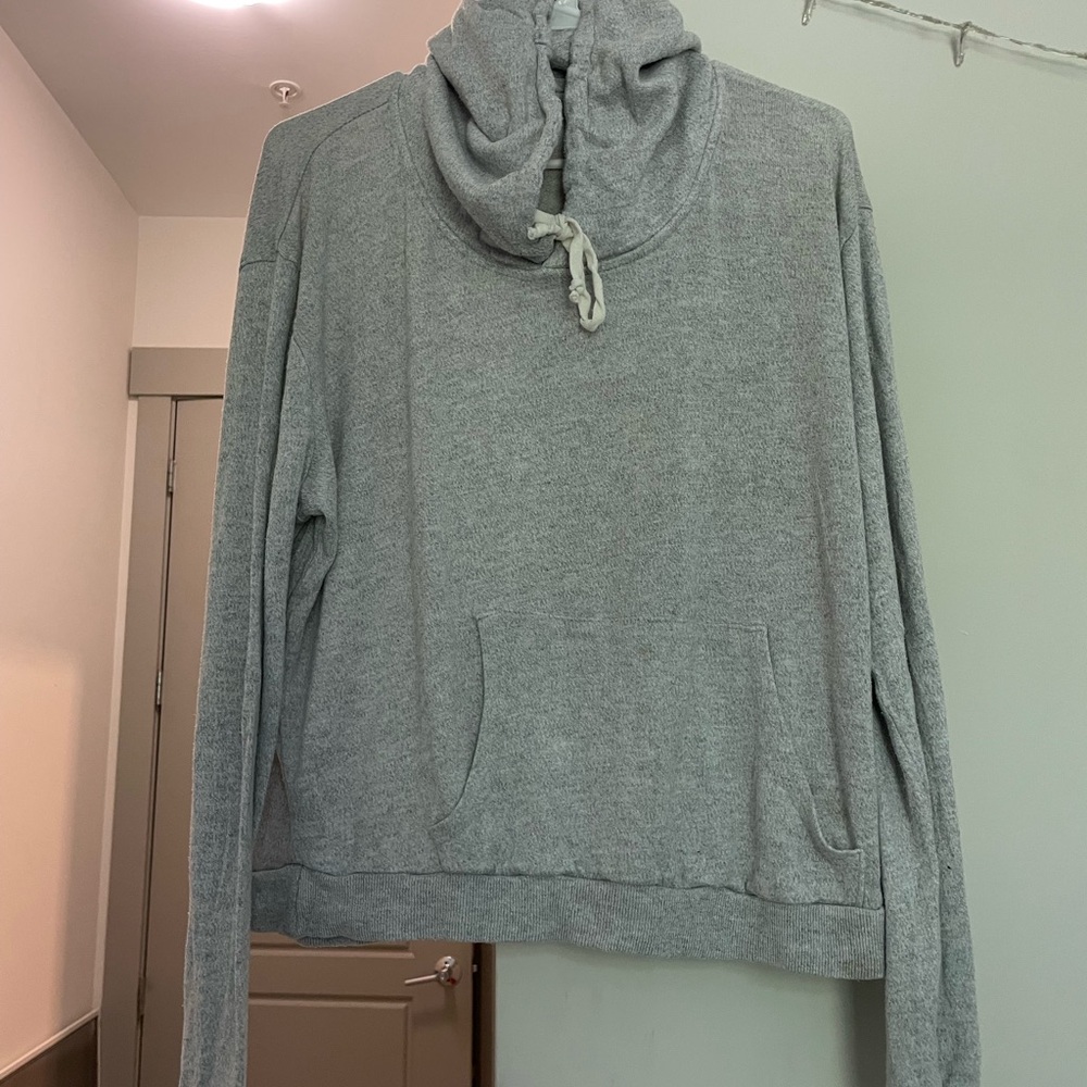 Brandy Melville Light Gray Cowl Neck Sweater